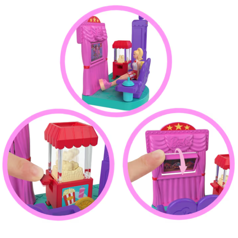 Barbie Mini Doll House Playset – Barbie Land Compact Dollhouse with 1.5-Inch Mini Doll, Furniture & Accessories thumbnail