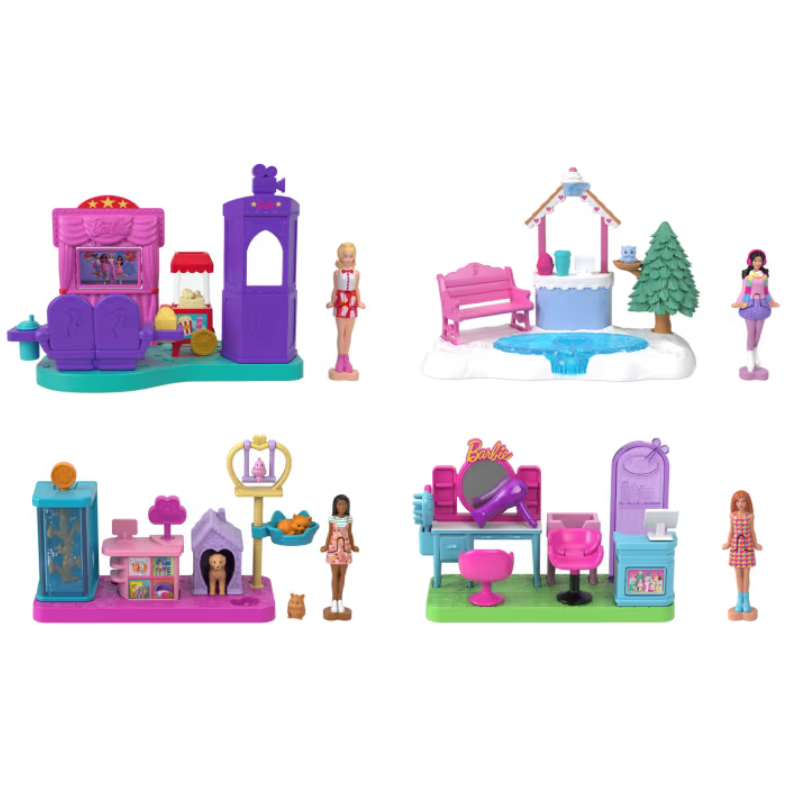 Barbie Mini Doll House Playset – Barbie Land Compact Dollhouse with 1.5-Inch Mini Doll, Furniture & Accessories thumbnail