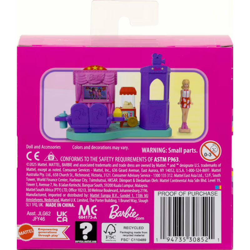Barbie Mini Doll House Playset – Barbie Land Compact Dollhouse with 1.5-Inch Mini Doll, Furniture & Accessories thumbnail