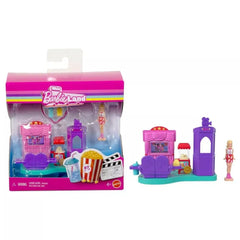 Barbie Land Movie Theater Playset with 1.5-Inch Mini Doll & Popcorn Stand