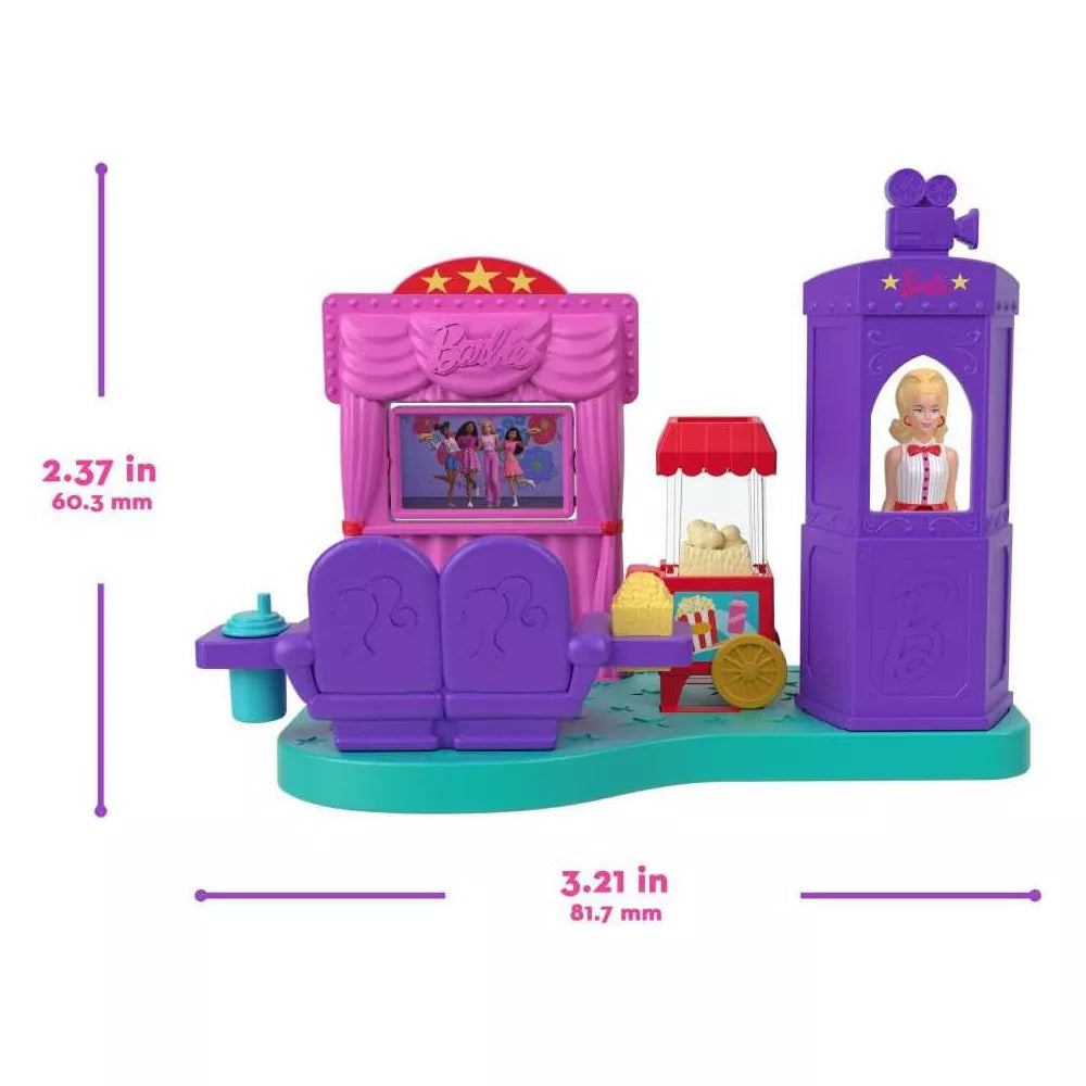 Barbie Land Movie Theater Playset with 1.5-Inch Mini Doll & Popcorn Stand thumbnail