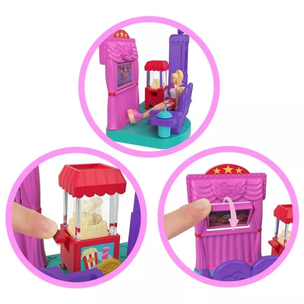 Barbie Land Movie Theater Playset with 1.5-Inch Mini Doll & Popcorn Stand thumbnail