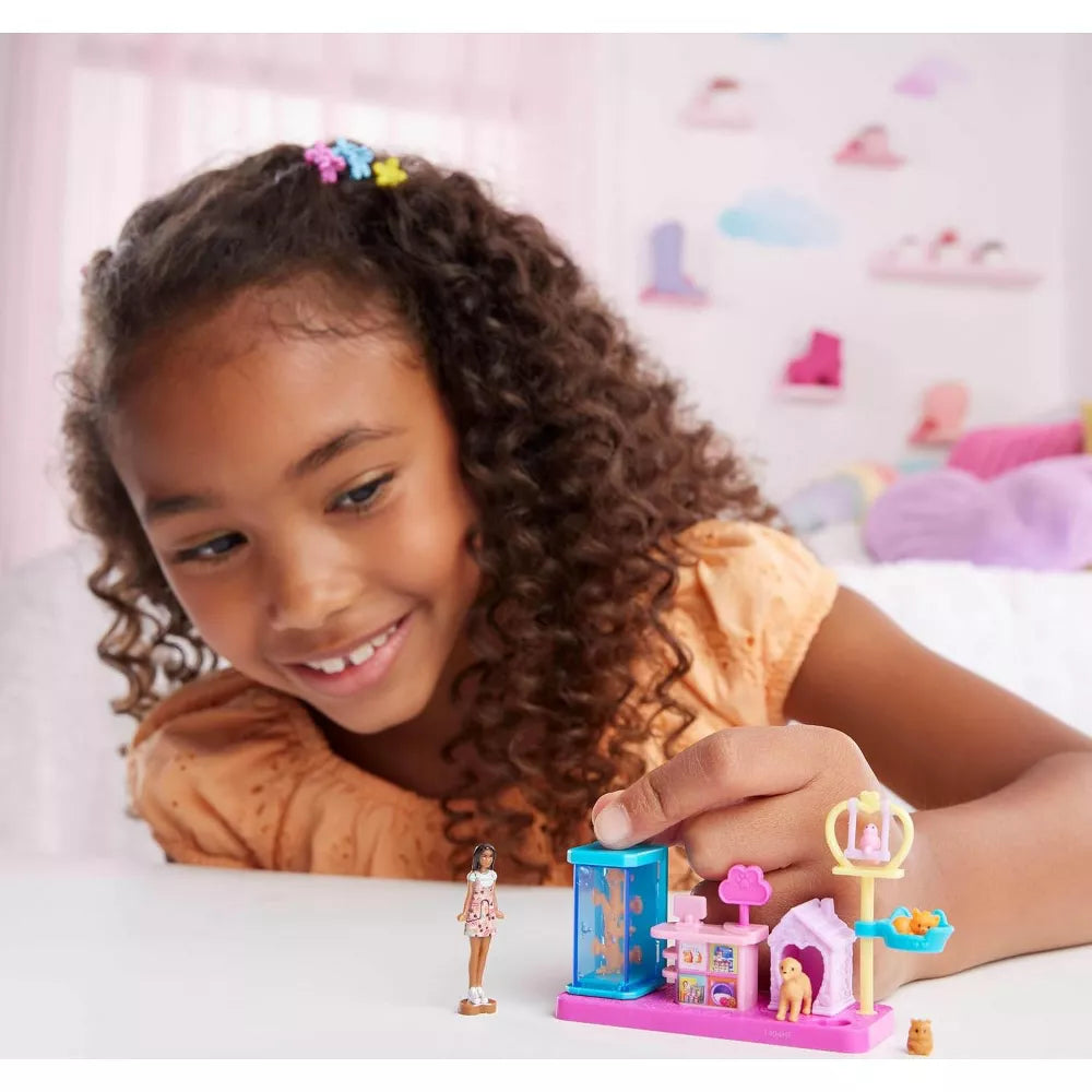 Barbie Mini Doll Pet Store Playset with Pets & Accessories thumbnail
