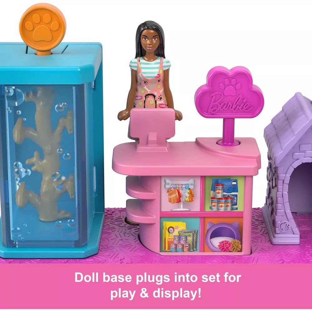Barbie Mini Doll Pet Store Playset with Pets & Accessories thumbnail