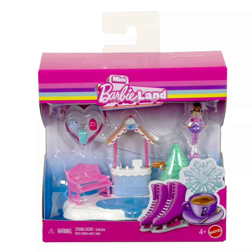 Barbie Land Winter Ice Skating Playset with 1.5-Inch Mini Doll thumbnail