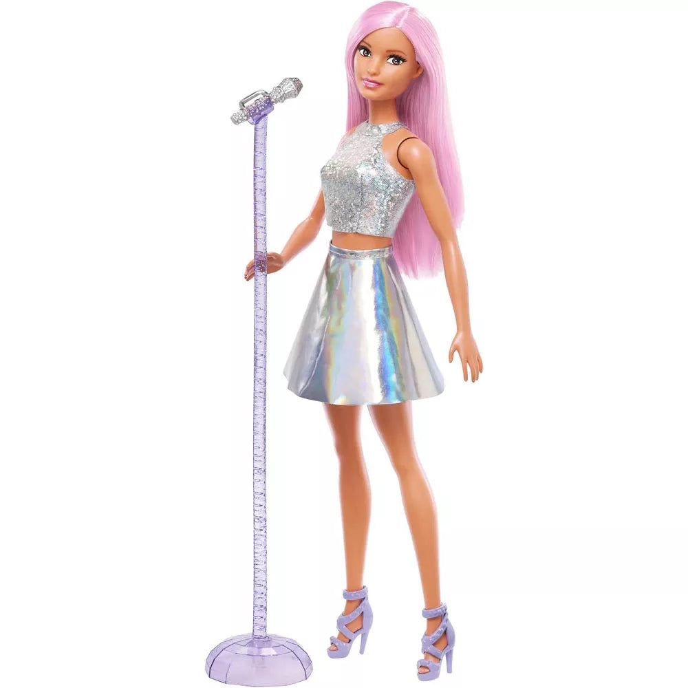 Barbie Pop Star Doll with Microphone & Pink Hair