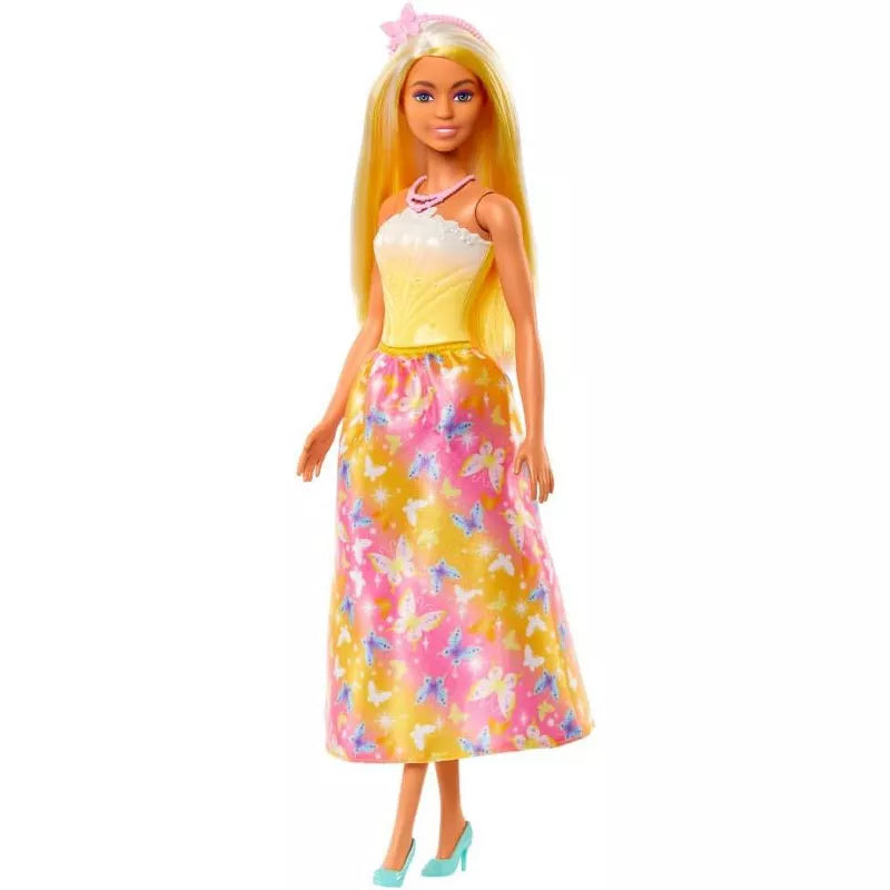 Barbie Royal Doll with Brightly Highlighted Hair, Butterfly-Print Skirt and Accessories thumbnail