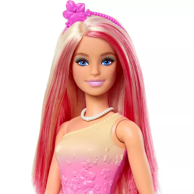 Barbie Royal Doll with Pink and Blonde Hair, Butterfly-Print Skirt and Accessories thumbnail