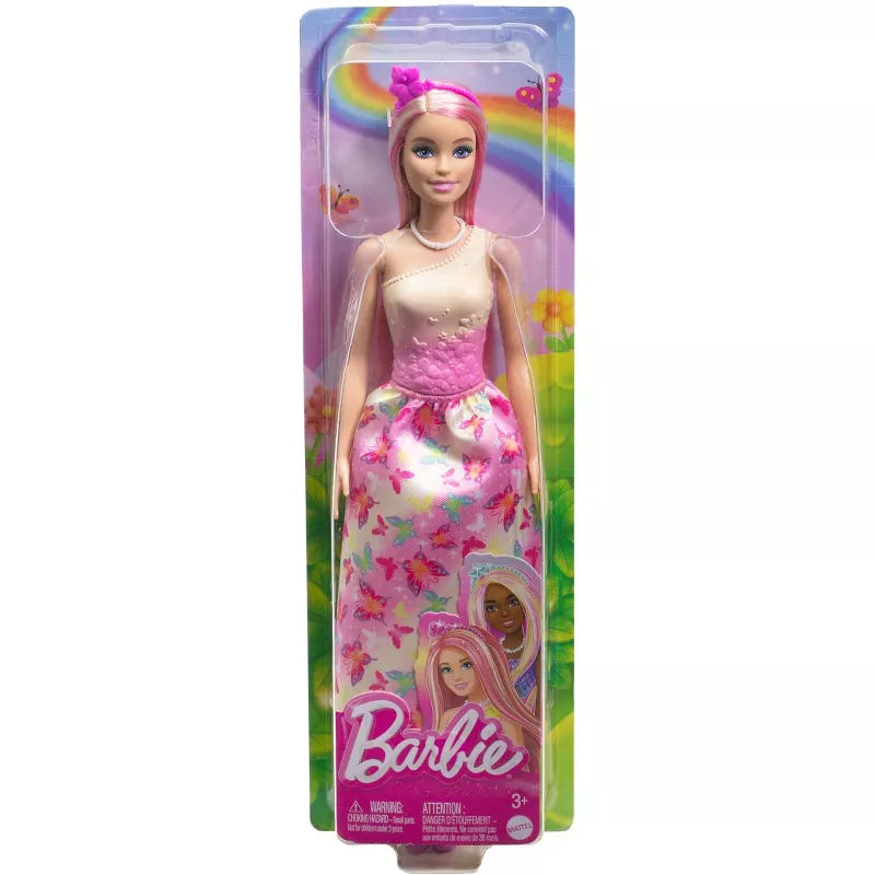 Barbie Royal Doll with Pink and Blonde Hair, Butterfly-Print Skirt and Accessories thumbnail