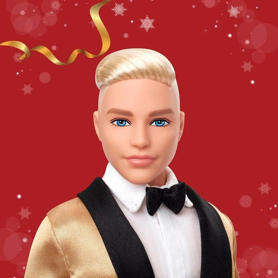 Barbie Signature 2025 Holiday Blonde Ken Collectible Doll with Festive Outfit, Accessories, and Collector-Quality Design for Display and Imaginative Play thumbnail
