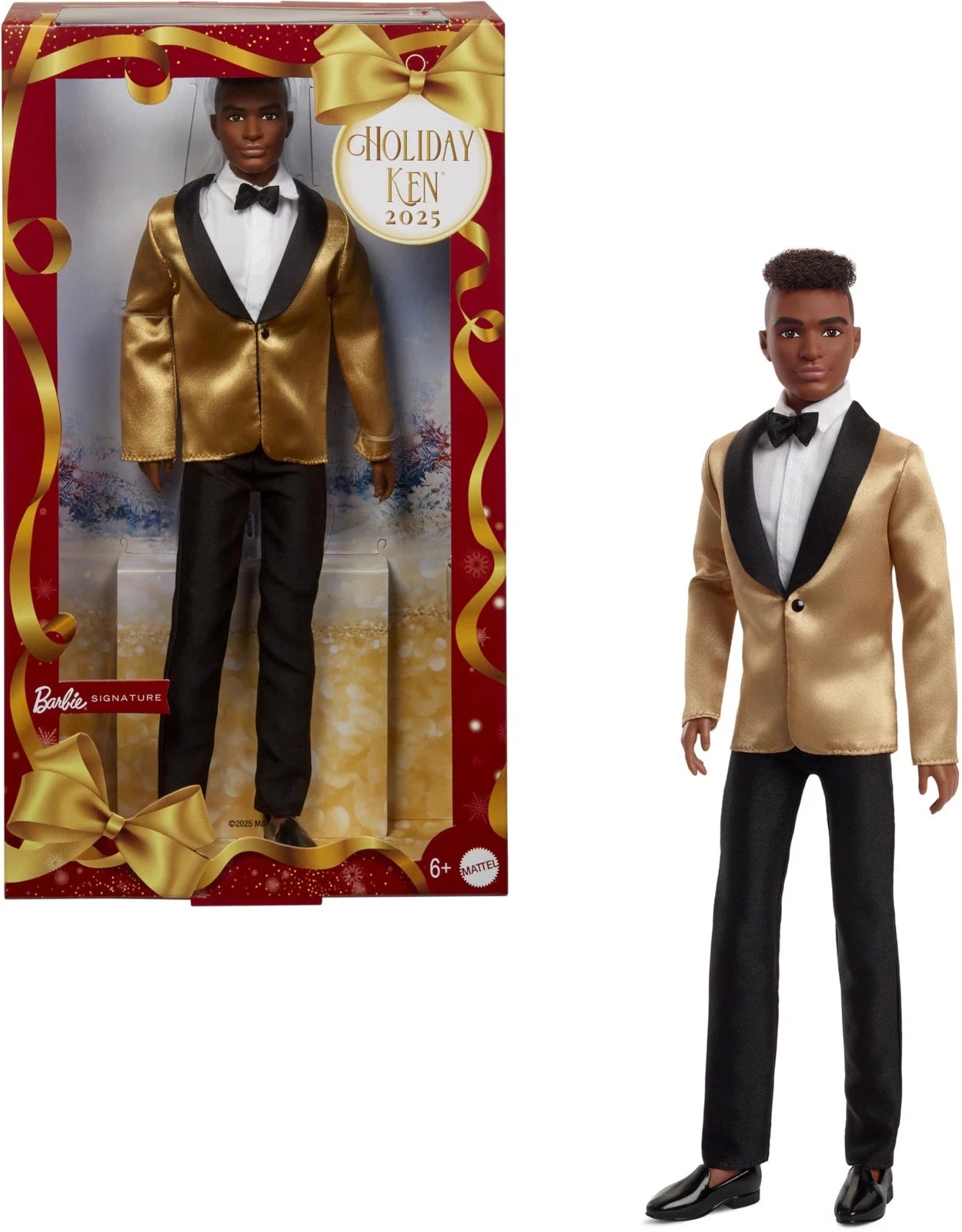 Barbie Signature 2025 Holiday Blonde Ken Collectible Doll with Festive Outfit, Accessories, and Collector-Quality Design for Display and Imaginative Play
