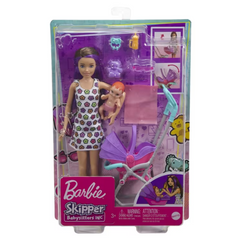Barbie Skipper Babysitters Inc. Stroller Playset with Skipper & Baby Dolls Barbie Skipper Babysitters Inc. playsets encourage imaginative play, allowing kids to explore their nurturing side as they take on the role of a babysitter. GXT34