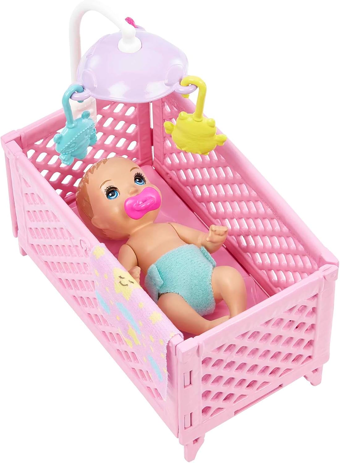 Barbie Skipper Babysitters Playset with Skipper Doll, Baby Doll with Sleepy Eyes, Crib & Accessories for Imaginative Play thumbnail