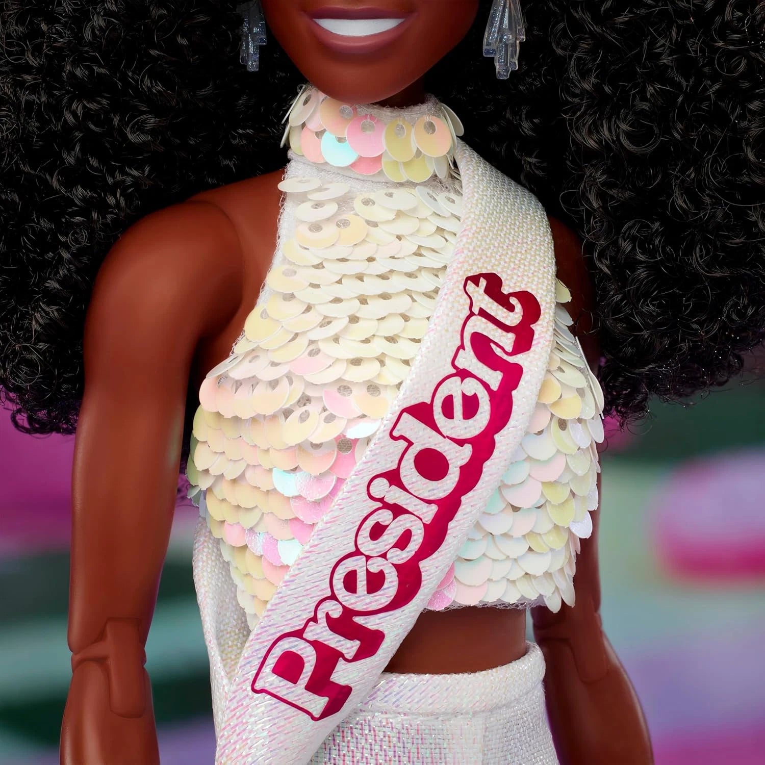 Barbie The Movie Issa Rae as President Collectible Doll with Elegant Presidential Outfit, Premium Display Packaging thumbnail