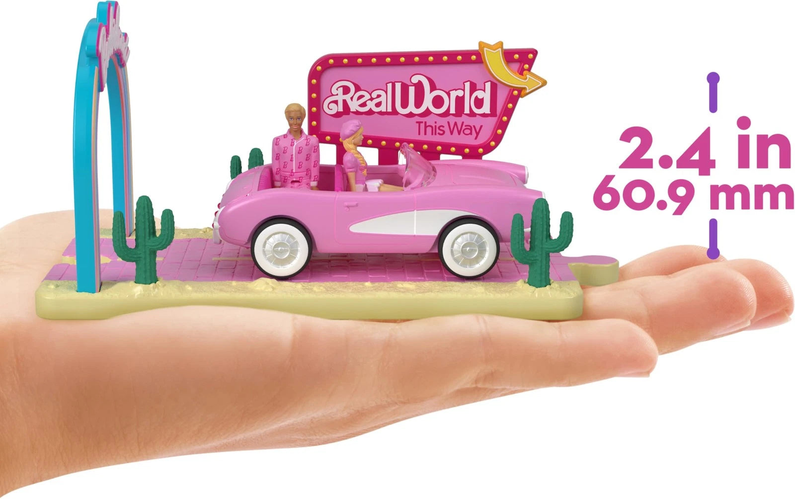 Barbie Mini BarbieLand The Movie Vehicle Collection, Includes 8 1.5-inch Dolls & 4 Vehicles Inspired by The Film thumbnail