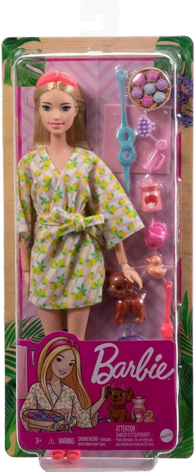 Barbie Wellness Self-Care Spa Day Doll with Puppy and Accessories for Imaginative Play thumbnail