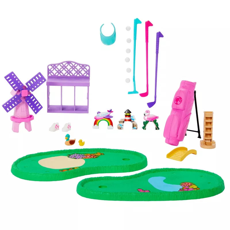 Barbie World Mini Golf Toy Playset with 22 Pieces Including Clubs, Balls, Visor, Shoes, & More thumbnail