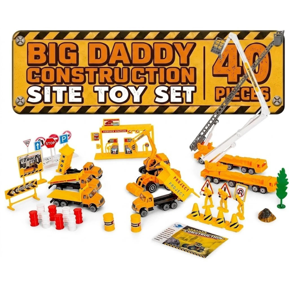 Big Daddy Construction Toy Set 40pc Mini Trucks Vehicles Playset thumbnail