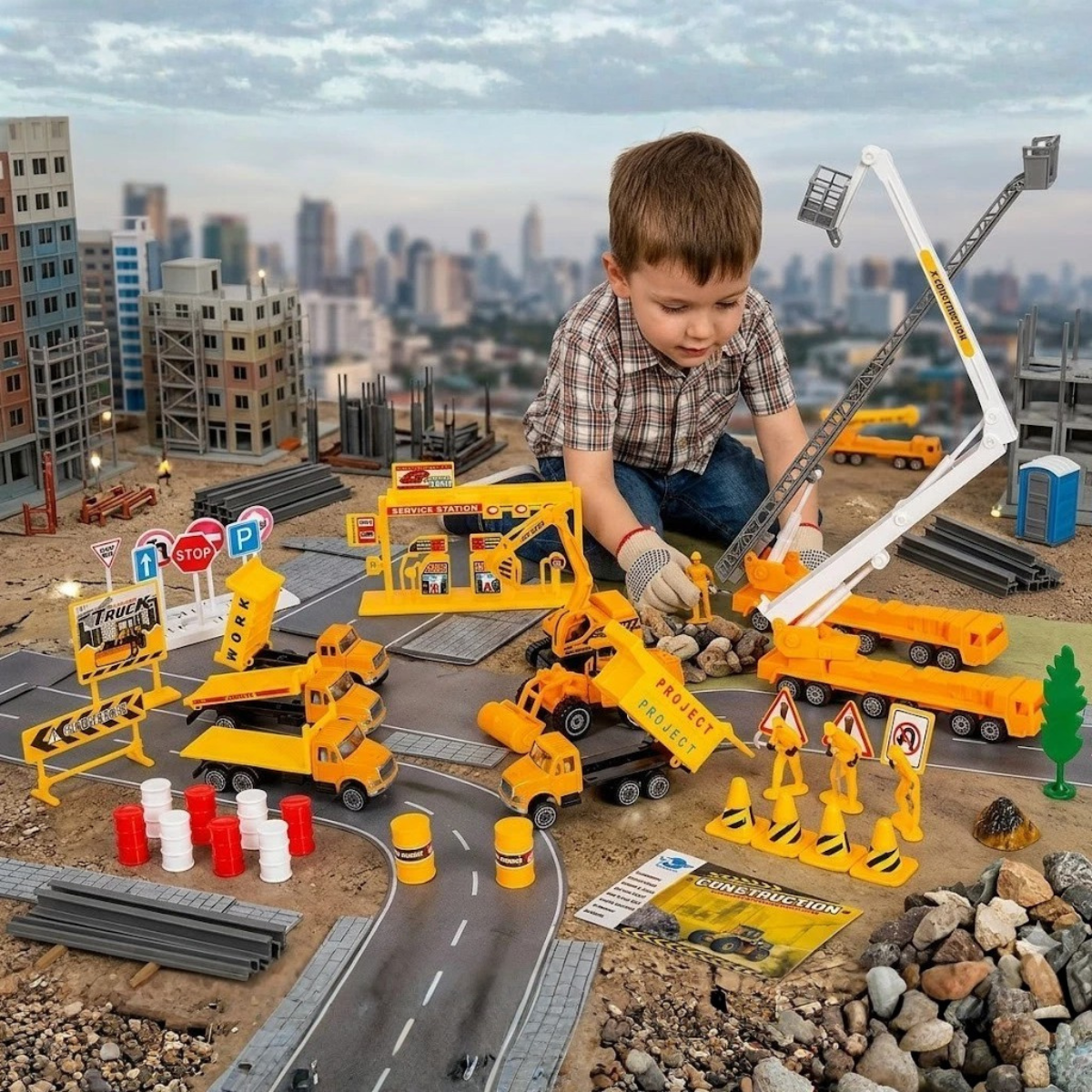 Big Daddy Construction Toy Set 40pc Mini Trucks Vehicles Playset thumbnail