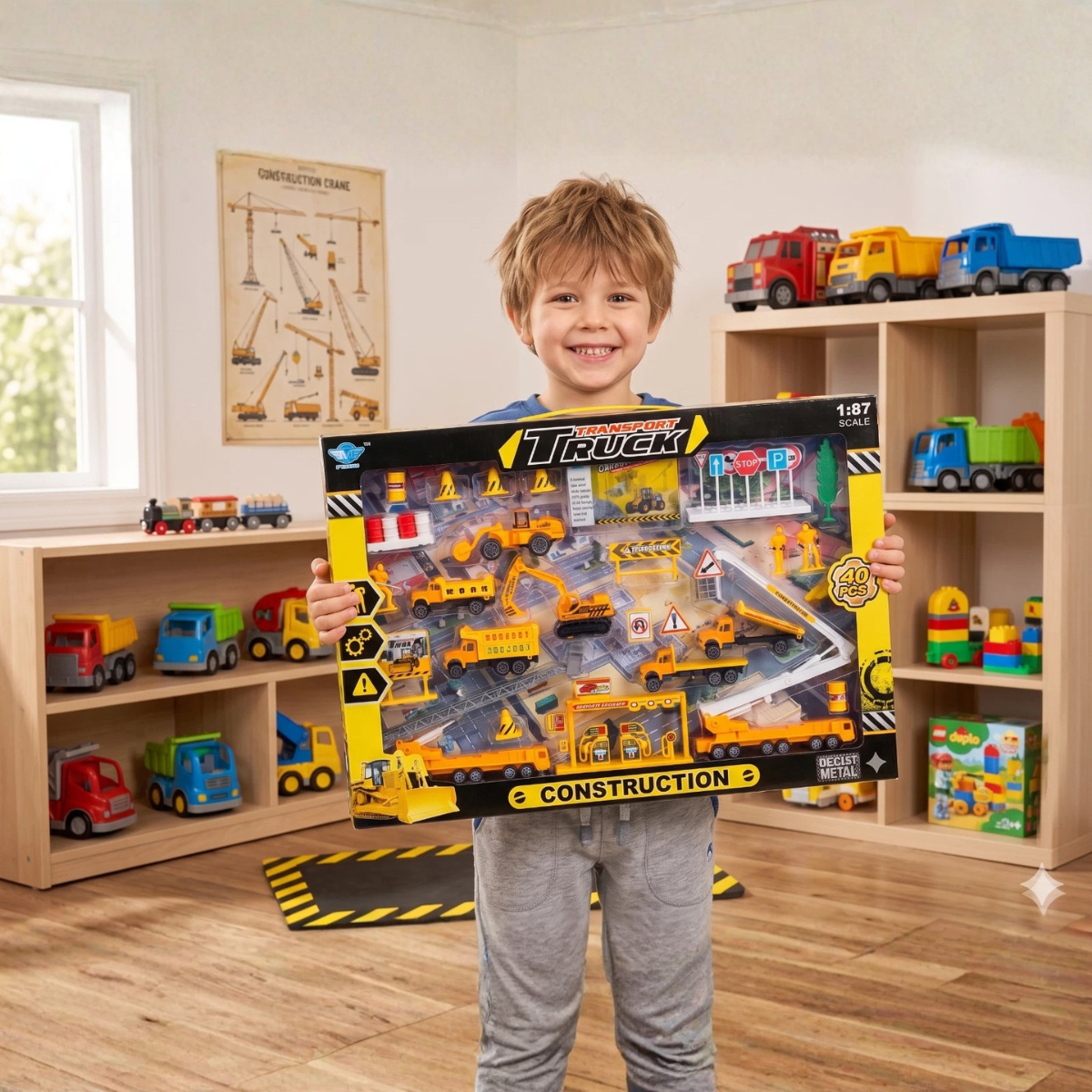 Big Daddy Construction Toy Set 40pc Mini Trucks Vehicles Playset thumbnail