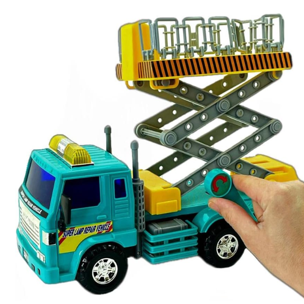 Big-Daddy Medium Duty Friction Powered Bucket Cherry Picker Lift Truck Toy Car Crane. Made from durable, child-safe plastic, the truck is designed to withstand daily play indoors or outdoors.  BD-32816 thumbnail