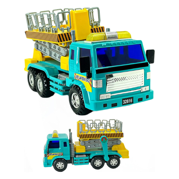 Big-Daddy Medium Duty Friction Powered Bucket Cherry Picker Lift Truck Toy Car Crane. Made from durable, child-safe plastic, the truck is designed to withstand daily play indoors or outdoors.  BD-32816 thumbnail