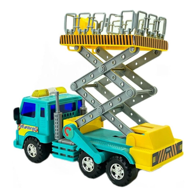 Big-Daddy Medium Duty Friction Powered Bucket Cherry Picker Lift Truck Toy Car Crane. Made from durable, child-safe plastic, the truck is designed to withstand daily play indoors or outdoors.  BD-32816 thumbnail