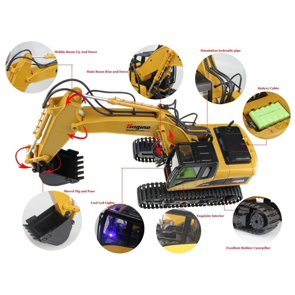 Big-Daddy Super Powerful Full Functional DIE-CAST Remote Control Excavator. The Big-Daddy Professional Heavy Duty Die-Cast Excavator Toy Model (BD-1312) is a realistic replica of the construction-site excavators you see in action. BD-BR1063869 thumbnail