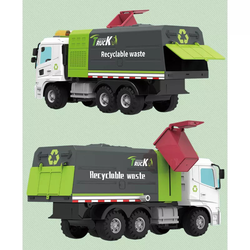Big Daddy - Green City Sanitation Truck - DUO Trash & Recycling Cans with Lifting & Dumping Action thumbnail