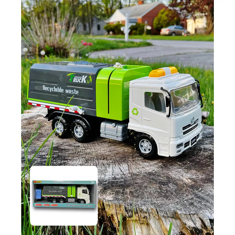 Big Daddy - Green City Sanitation Truck - DUO Trash & Recycling Cans with Lifting & Dumping Action thumbnail