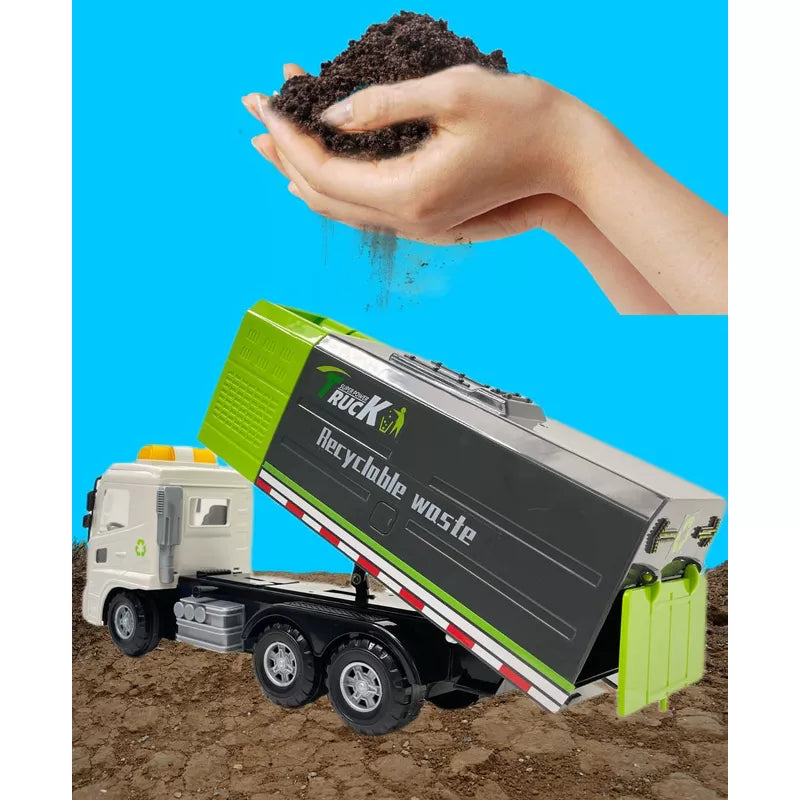 Big Daddy - Green City Sanitation Truck - DUO Trash & Recycling Cans with Lifting & Dumping Action thumbnail