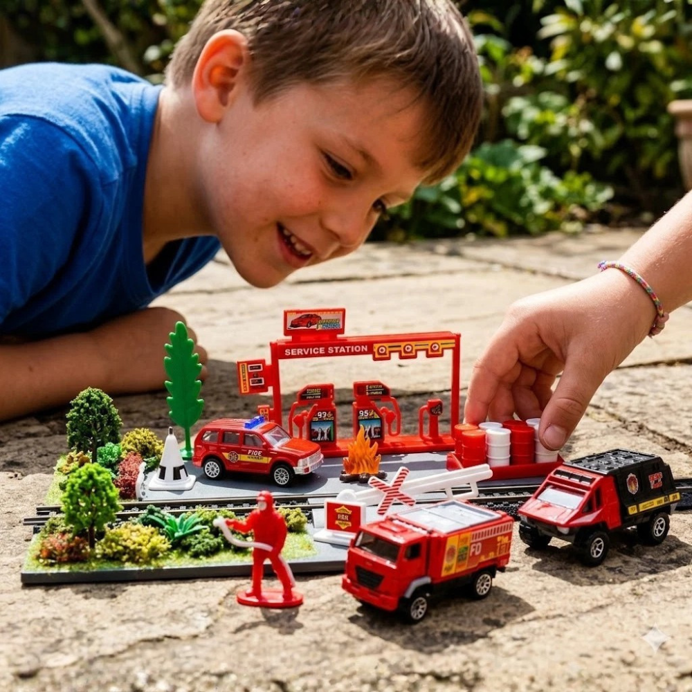 Big Daddy 17pc Mini Fire Crew Toy Set with Fire Trucks & Cars thumbnail