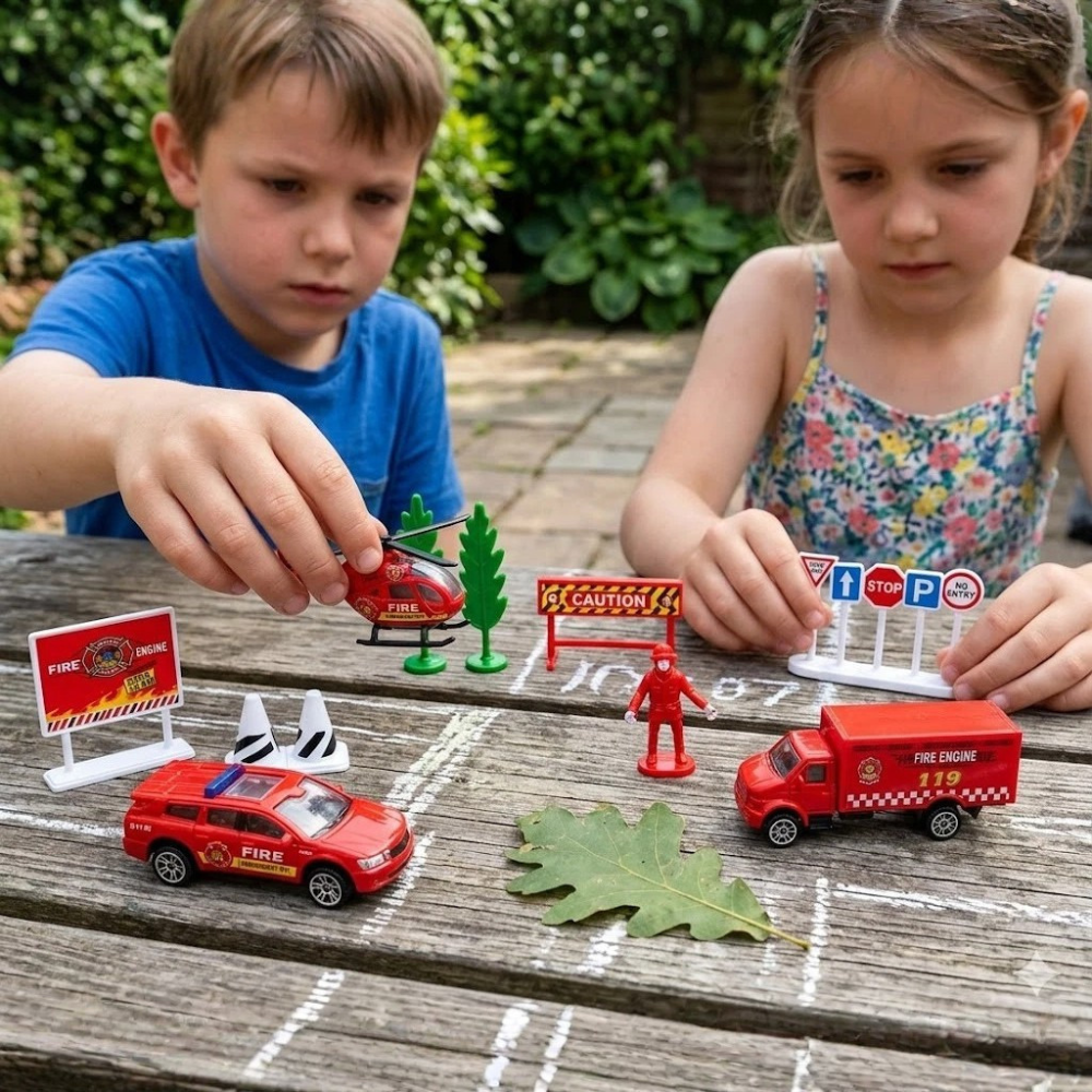 Big Daddy 17pc Mini Fire Crew Toy Set with Fire Trucks & Cars thumbnail