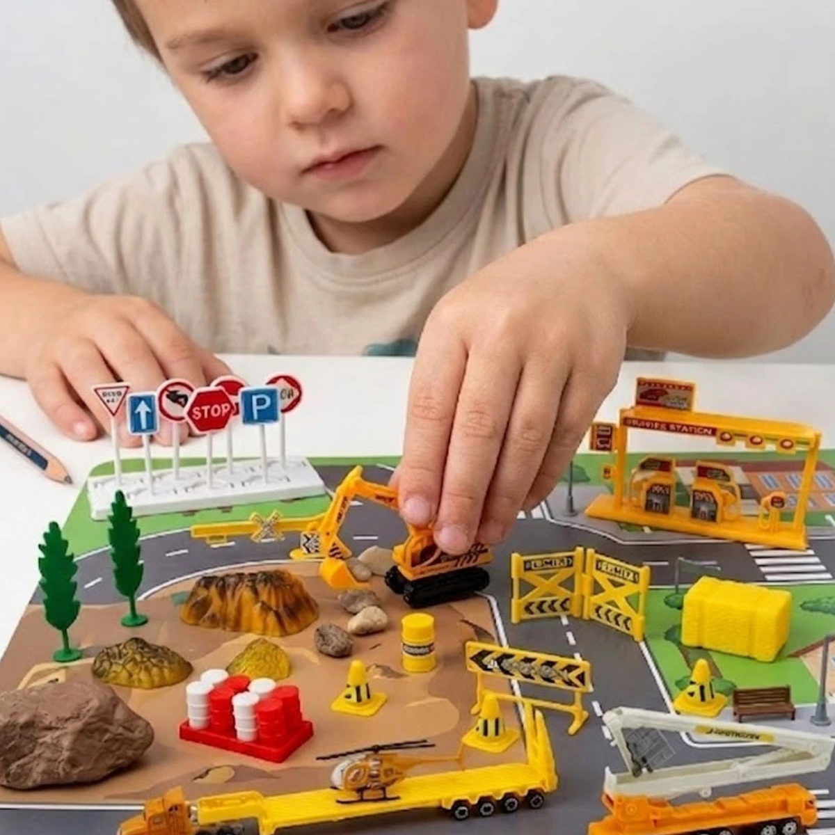 Big Daddy 37 Pc' Construction Toy Vehicles, Kids Mini Trucks thumbnail