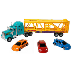 Big Daddy Big Rig Heavy Duty Tractor Trailer Transport Car Transport Toy Truck with 3 Cars. This carrier system blends eye-catching design with functional, interactive features—perfect for little race enthusiasts! BD-32416