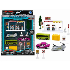 Big Daddy Sports Car Playset with Road Signs – Styles May Vary