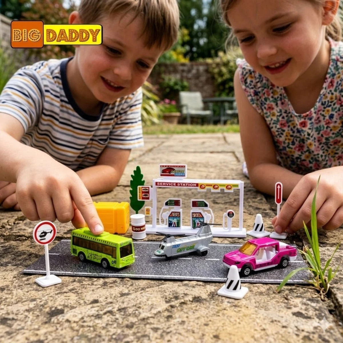 Big Daddy Sports Car Playset with Road Signs – Styles May Vary thumbnail