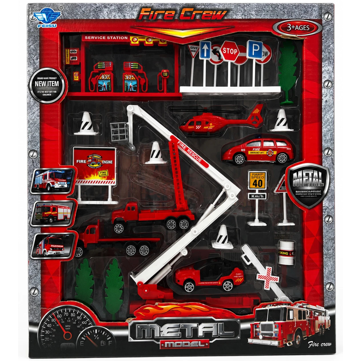 Big Daddy Fire Truck Toy Set – 26pcs Rescue Vehicles thumbnail