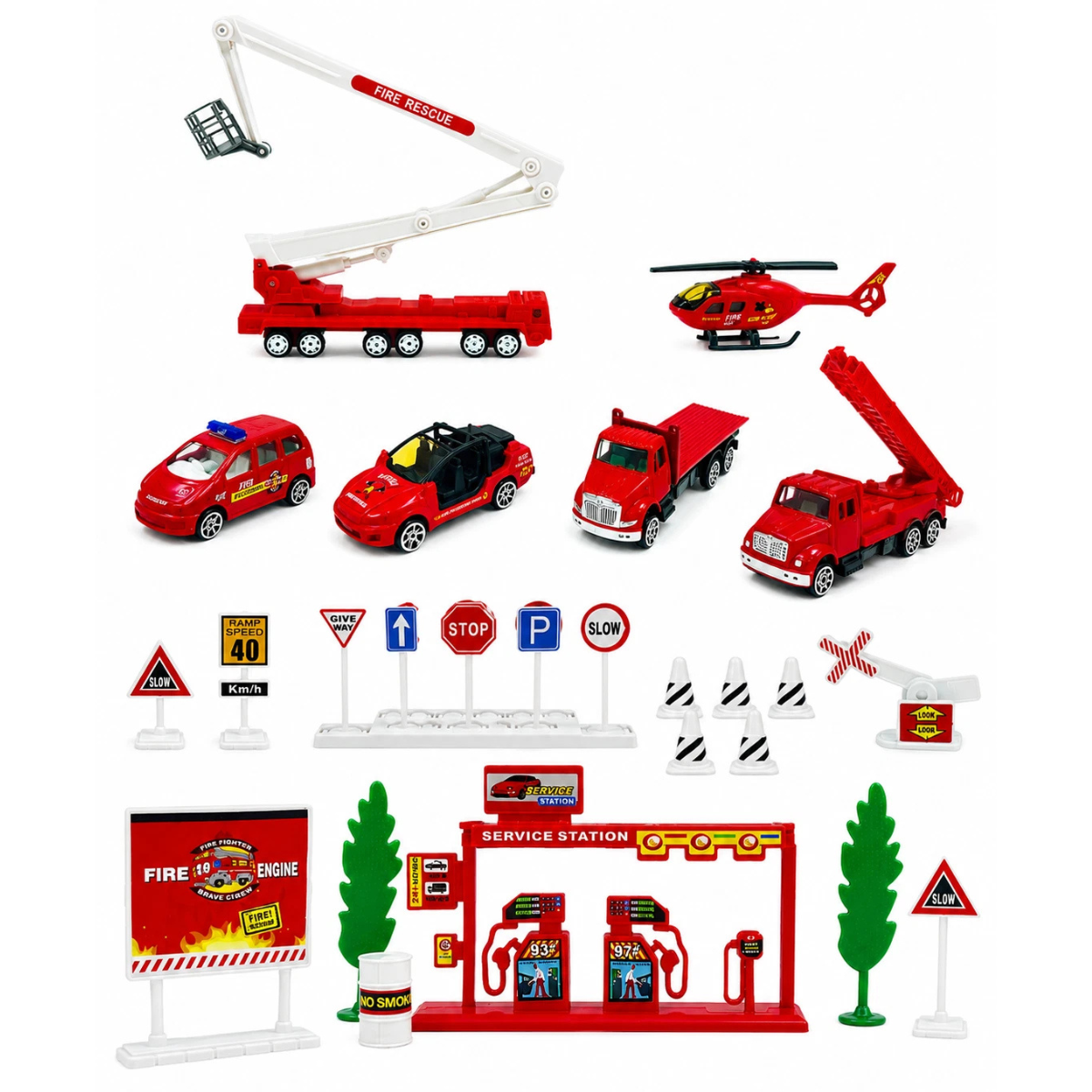 Big Daddy Fire Truck Toy Set – 26pcs Rescue Vehicles thumbnail