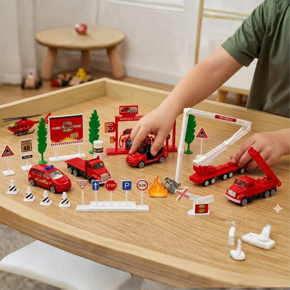 Big Daddy Fire Truck Toy Set – 26pcs Rescue Vehicles thumbnail