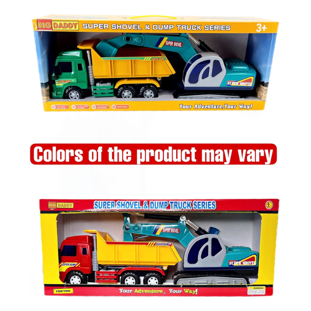 Big Daddy Full Size Medium Duty Dump Truck and Excavator Construction Toy Set  The Big-Daddy Let’s Pretend Dump Truck is an ideal toy for turning your child’s imaginative play into a fun and realistic adventure. BD-32829 thumbnail