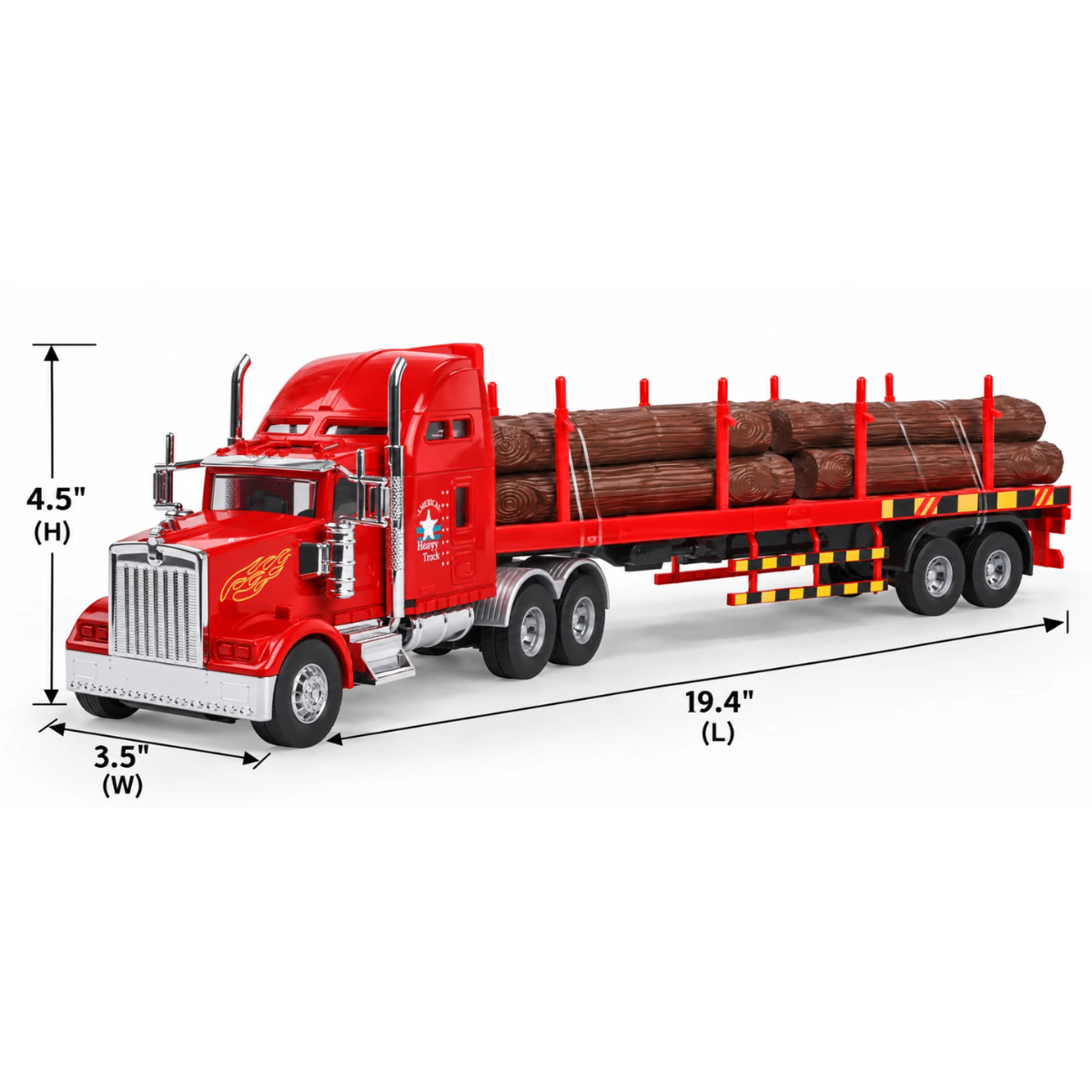Big Daddy Logging Truck Tractor Trailer Toy 19.4