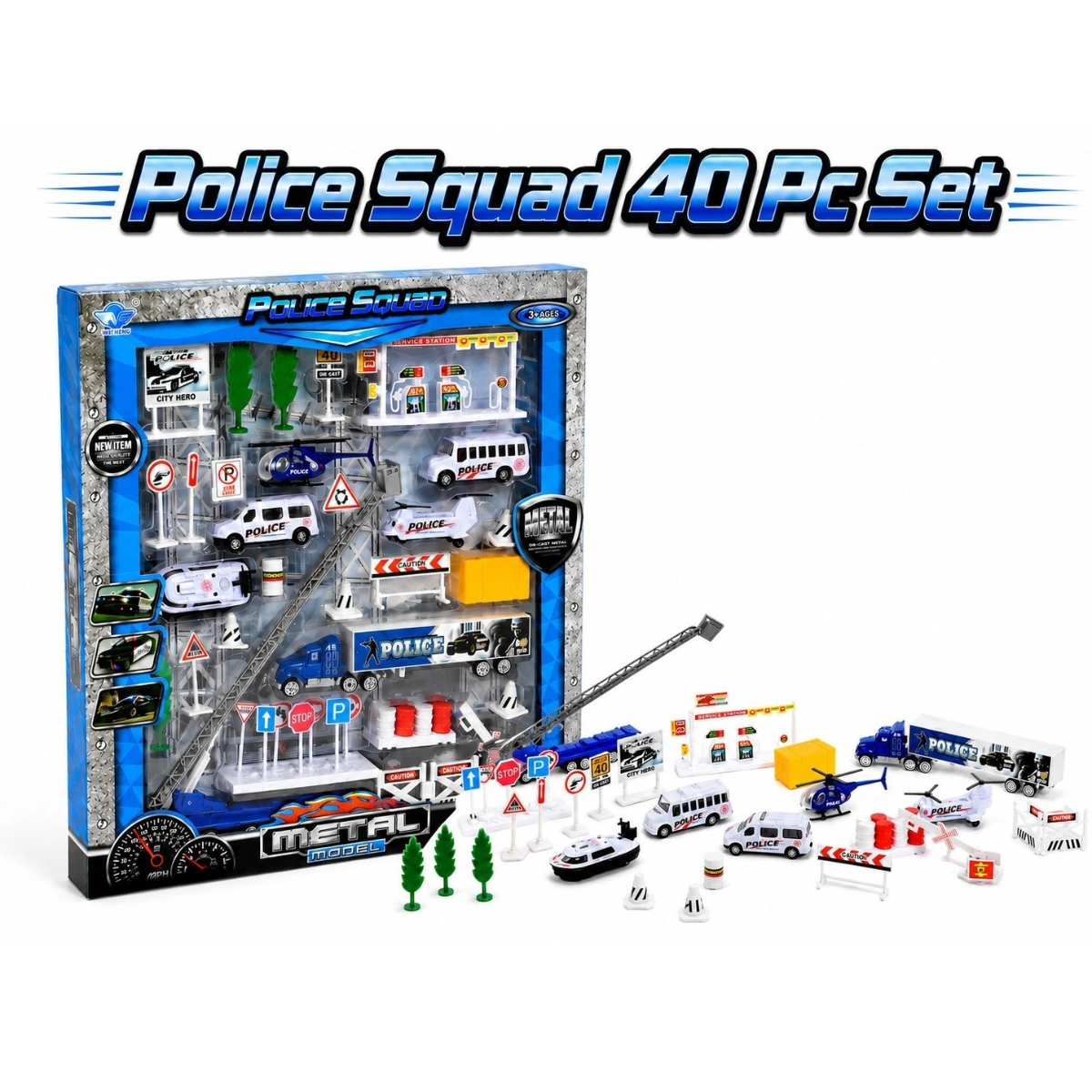 Big Daddy Police Squad 40pc Emergency Toy Set Cars thumbnail