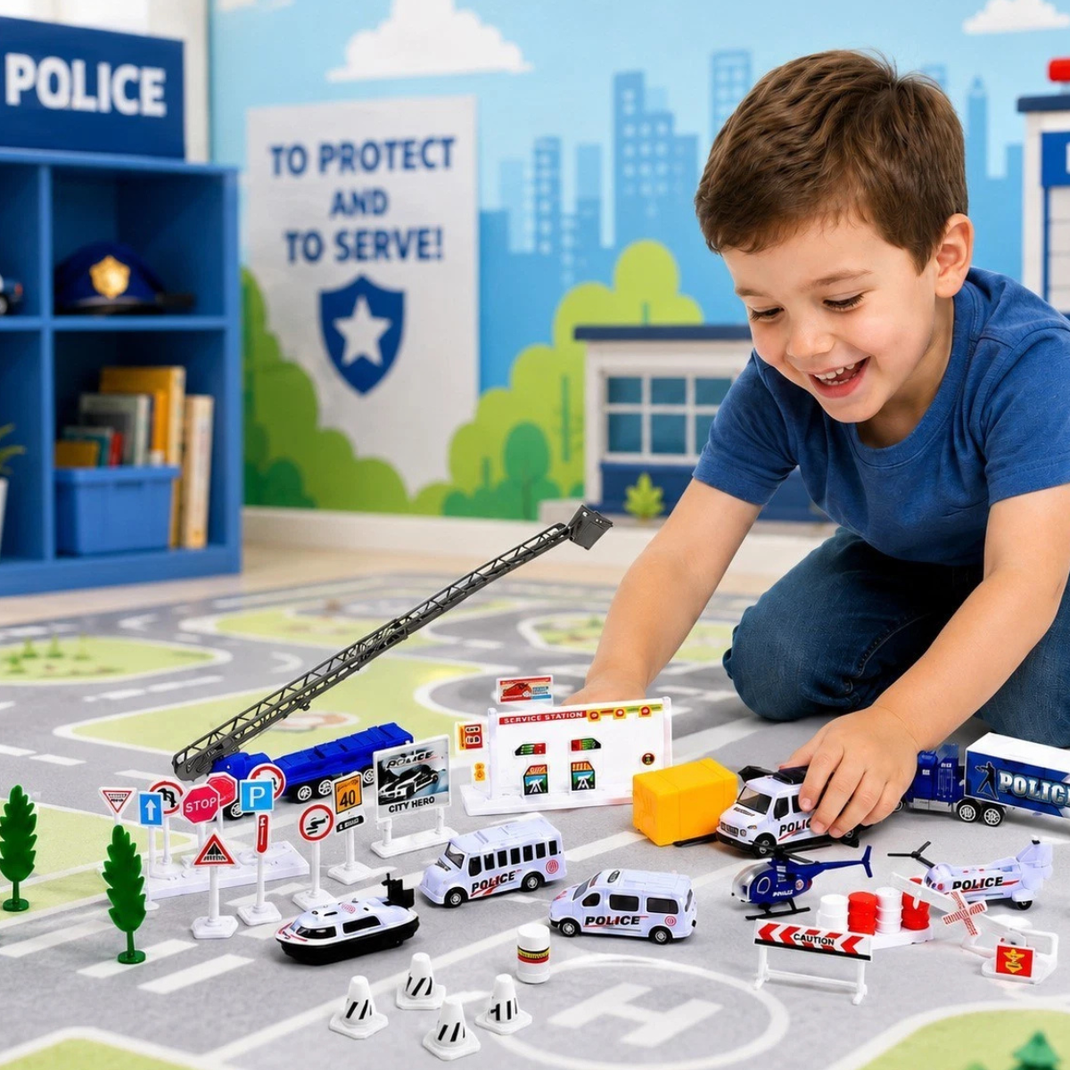 Big Daddy Police Squad 40pc Emergency Toy Set Cars thumbnail