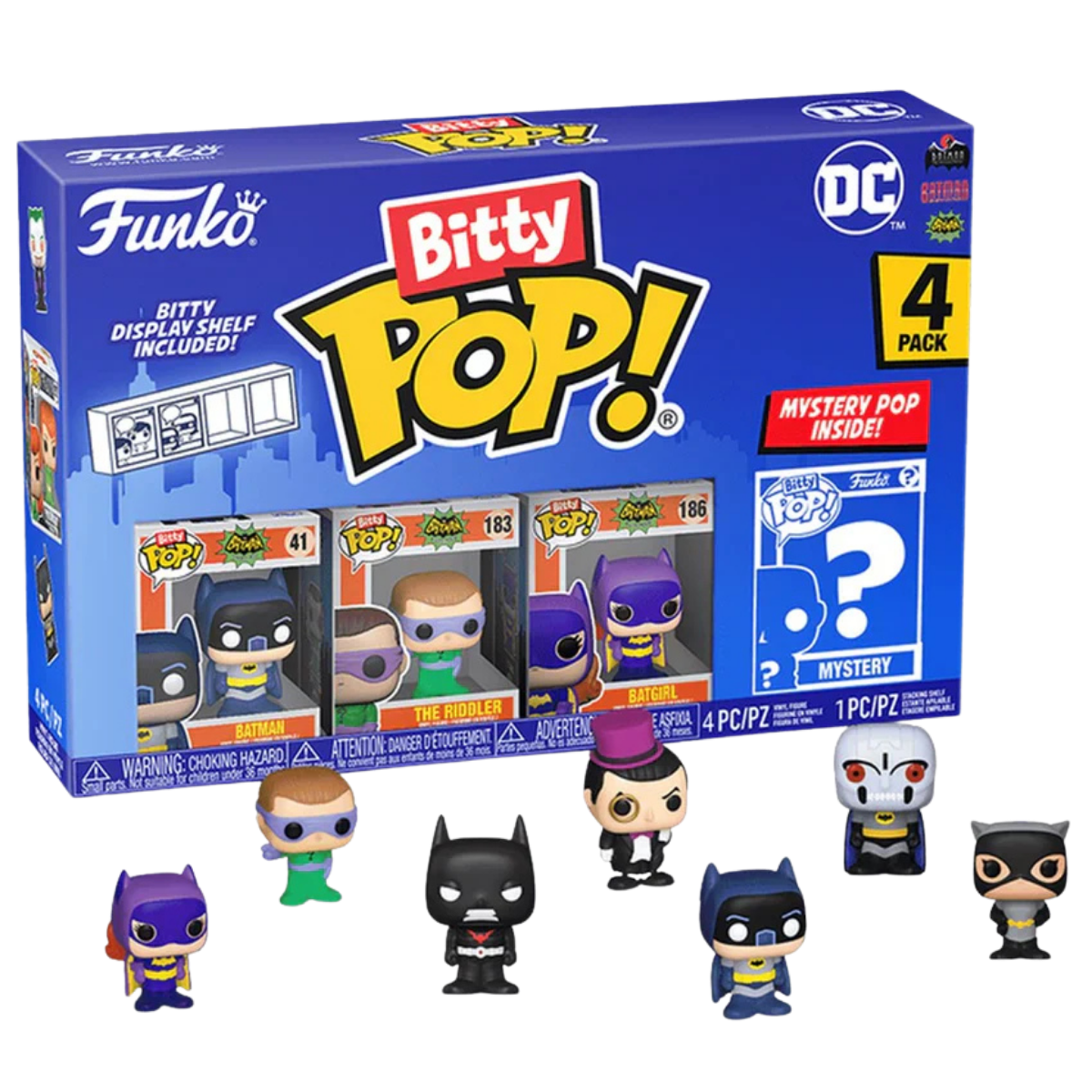 Bitty POP! DC Batman Adam West 4-Pack Mini Vinyl Figures Collectible Display Set thumbnail