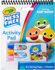 Crayola Baby Shark Color Wonder Travel Activity Pad, Mess Free Coloring, Gift for Kids