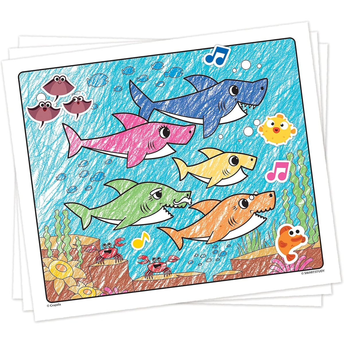 Crayola Baby Shark Coloring Pages and Stickers Activity Set – Creative Coloring Book with Stickers for Kids Inspired by the Popular Baby Shark Theme thumbnail