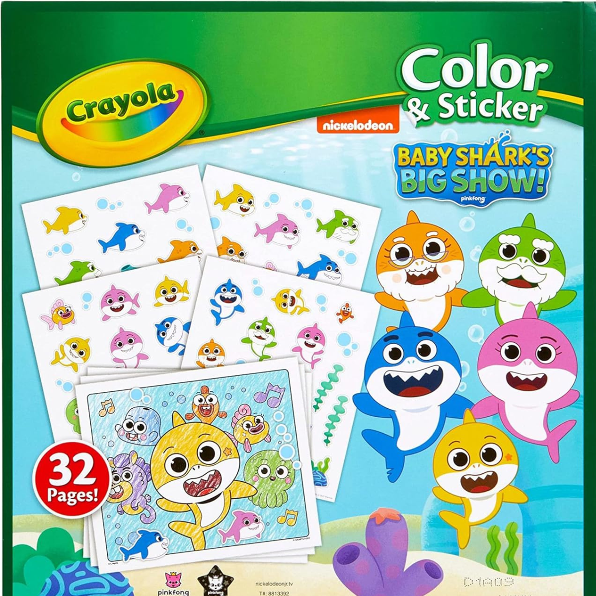 Crayola Baby Shark Coloring Pages and Stickers Activity Set – Creative Coloring Book with Stickers for Kids Inspired by the Popular Baby Shark Theme thumbnail