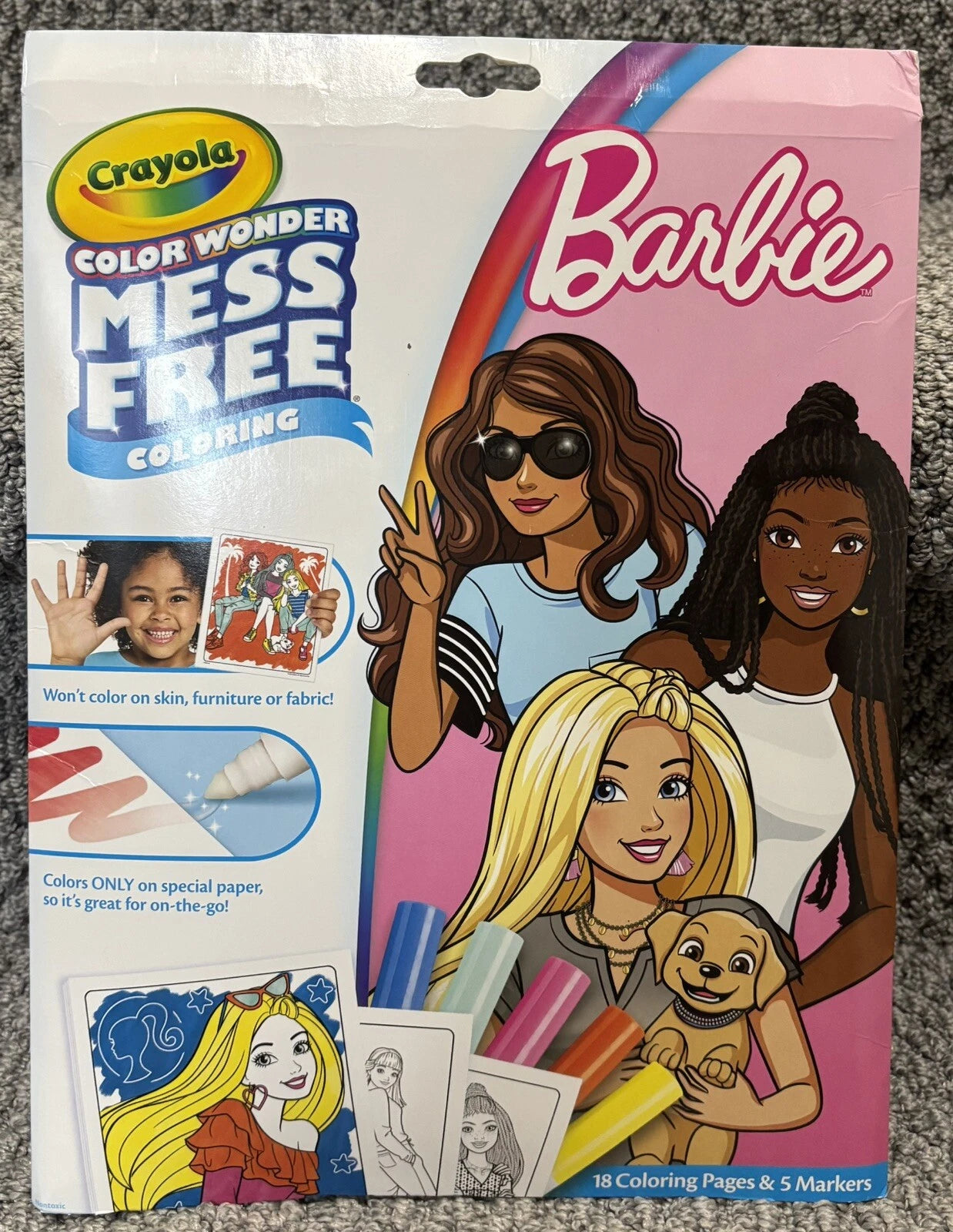 Crayola Barbie Color Wonder Coloring Set Mess-Free Coloring Pages & Color Wonder Markers, No Mess Activity for Kids, Ideal for Home, Travel, Arts & Crafts Fun
