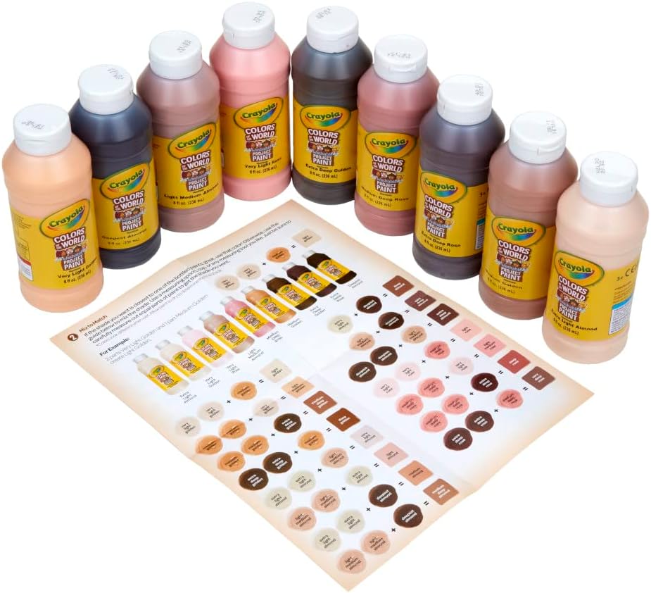 Crayola Colors of the World Washable Paint, 9 Pieces, Skin Tone Kids Paint, Gifts for Kids